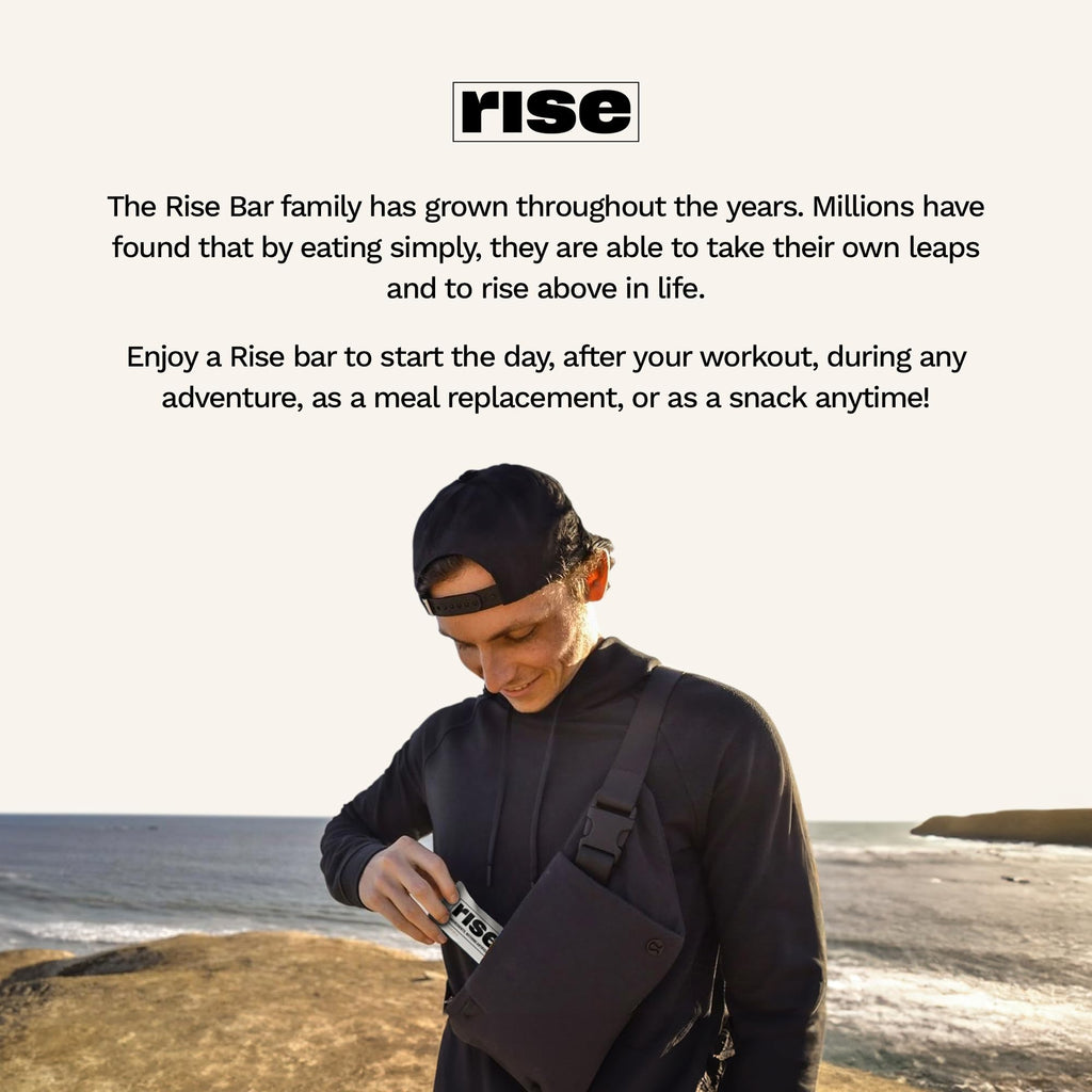 Rise Breakfast Whey Protein Bars Almond Honey, 18g Protein, 2.01 oz (12 Pack)