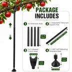 Carbon Steel Tree Support Pole with Crutch, Adjustable 20"-81" Tree Support for Leaning Trees, Prevents Fruit Trees Branch Breakage, Holds Up to 150 lbs, 360° Self Adjusting Base for Branch-Support