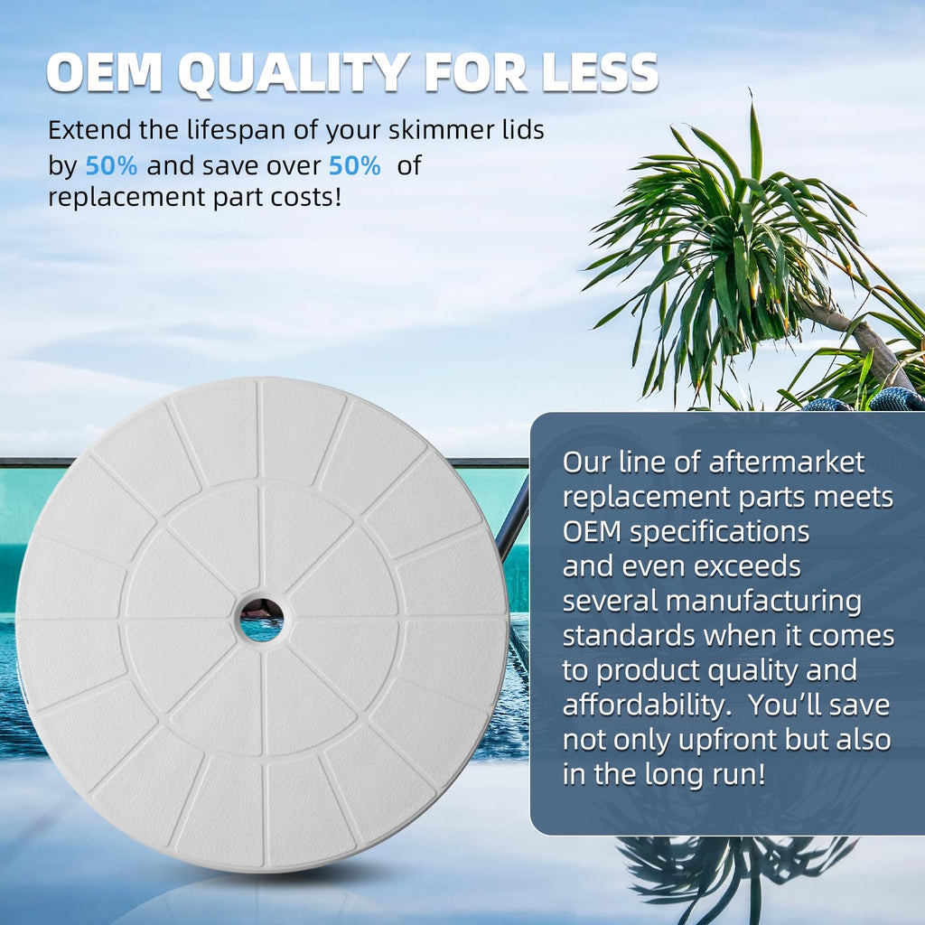 TonGass (2-Pack Round 9 1/8" Skimmer Valve Top Cover Lids Replacement Part for 9" Pool/Spa Deck Lid Plate Highly Durable Pool Skimmer Cover with UV Inhibitors