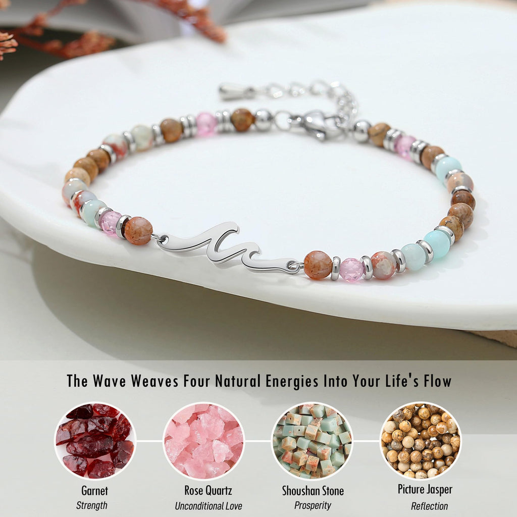 Inspirational Gifts for Women, Wave Bracelets, Life is Tough Jewelry