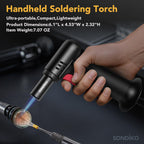 Sondiko Butane Torch Lighter with Visible Fuel Window, Refillable Soldering Torch with Adjustable Flame for Welding, Resin Art, Industrial(Butane Gas Not Included)