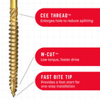 GRK Fasteners RSS™ 5/16 x 6 Inch, Rugged Structural Screws, 50 PCS, Rust Resistant Climatek™ Coating, Interior and Exterior Use, Heavy-Duty Framing & Decking Screws, Fast Bite Tip with Star Drive