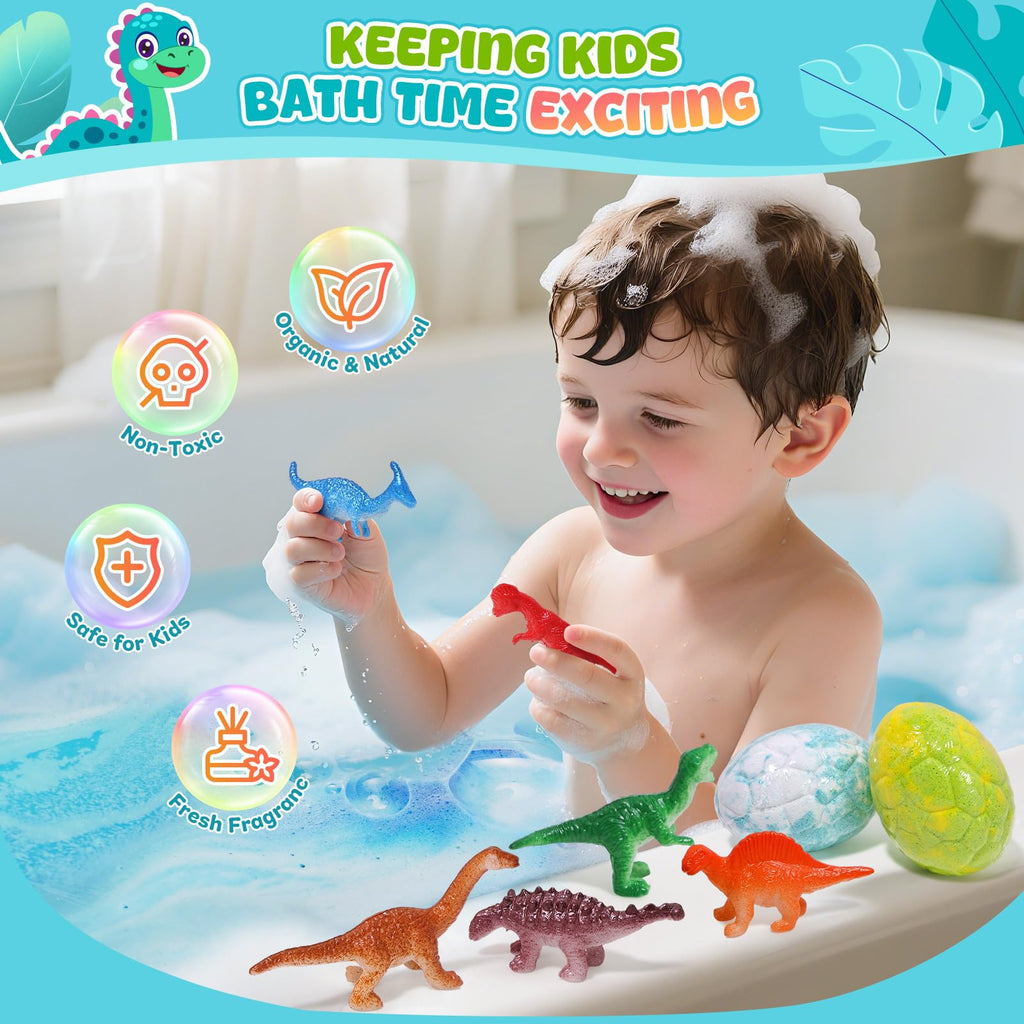 Bofuoos Dinosaur Bath Bombs for Kids with Surprise Inside, Gifts for Kids