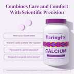 BariMelts Calcium Citrate with Vitamin D3 & Magnesium, 240 Smooth-Dissolving Tablets (2-Month Supply), Bariatric Calcium Supplements for Women, Natural Berry Flavor