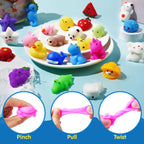 JOYIN Mochi Squishy Toy Set, 100 Pack Mini Squishy Mochi, Party Favors for Kids, Kawaii Stress Relief Toys, Basket Stuffers, Goodie Bags Fillers, Birthday Gifts, Classroom Prizes, Halloween