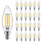 Hizashi E12 LED Bulb Dimmable, 3000K 40W Eq Candelabra Light Bulbs, 24Pack