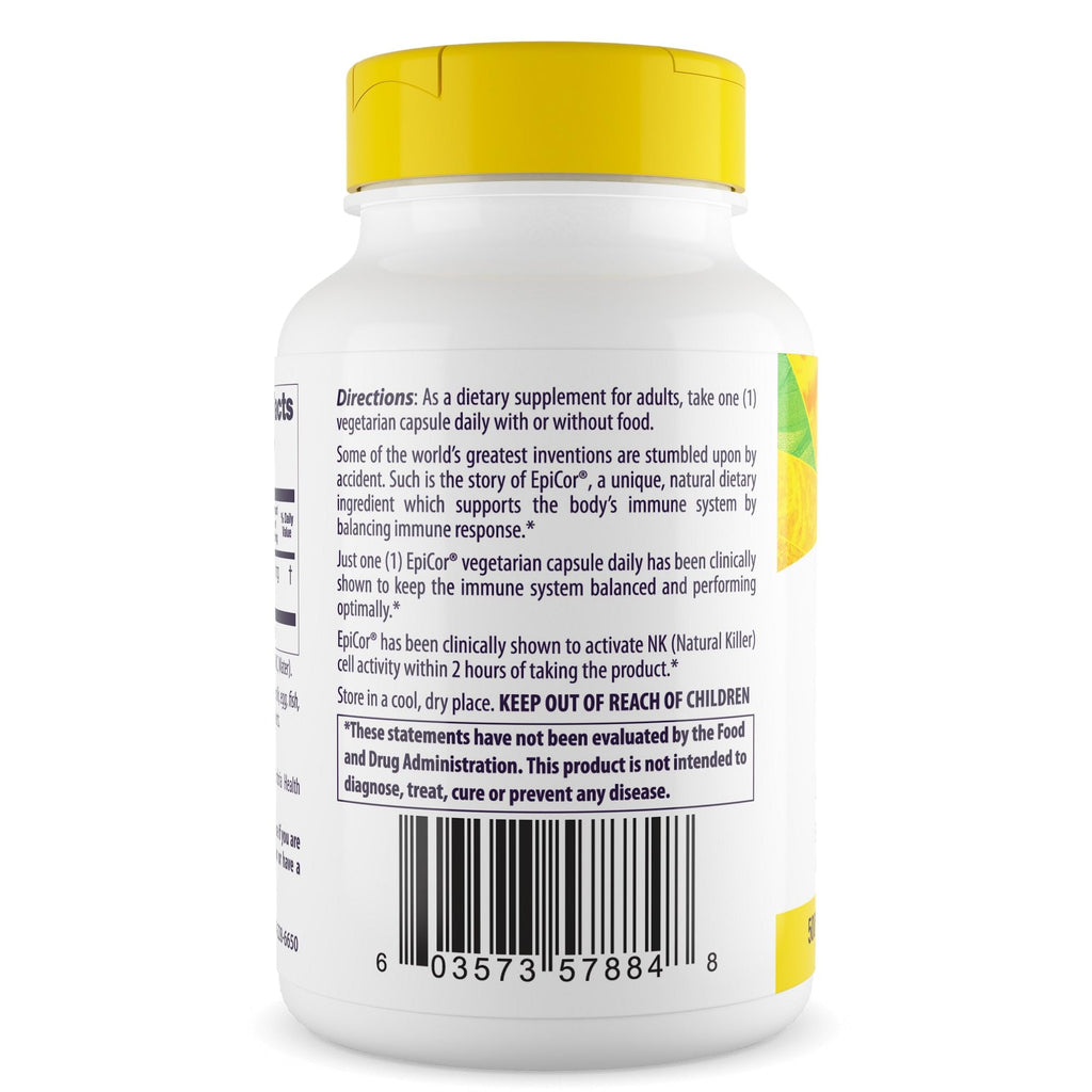 Healthy Origins EpiCor 500 mg, 30 Veggie Capsules - Featuring Clinically Studied Dried Yeast Fermentate - Supports Immune Function, Seasonal Wellness & Healthy Respiratory Health - 1 Month Supply