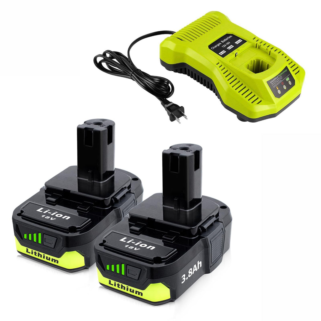 Upgraded 3.8Ah P102 Replacement for Ryobi 18V Battery and Charger Combo Lithium ion Compatible with Ryobi 18V ONE + Battery P108 P103 P104 P105 P107 P109 P122 Cordless Power Tools & Charger P117 P118