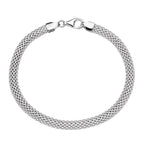 Miabella 925 Sterling Silver Italian 5mm Mesh Link Chain Bracelet for Women, Made in Italy (7.5 Inches)