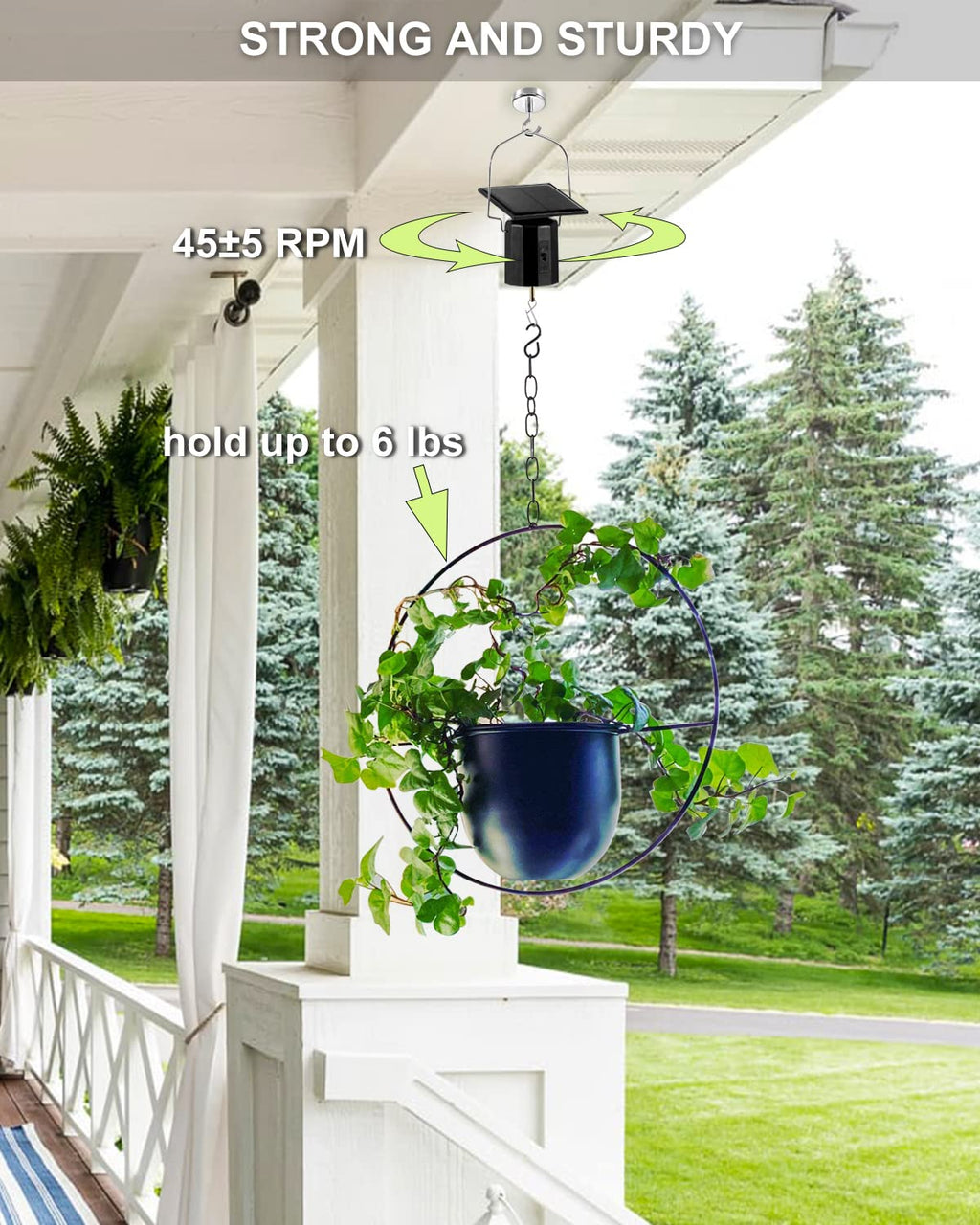 Solar Powered Wind Spinner Motor, Mobile Rotating Motor, Small Automatic Turner for Wind Chimes, Sun Catchers, Hanging Display Art Ornaments, Outdoor Solar Energy Operated Spinning Hanger