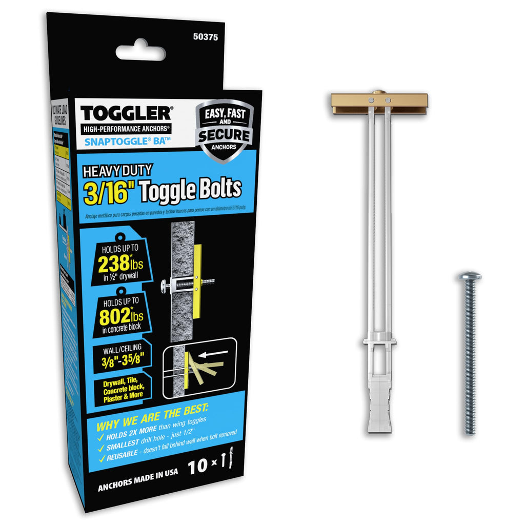 TOGGLER SNAPTOGGLE BA Toggle Anchor with Bolts, 10 Pack