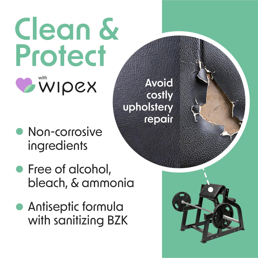 Wipex Gym Cleaning Wipes Bundle - Get (1) 400ct Lemongrass Surface Wipes & (1) 225ct Body Cloths for After Workout, Plant-Based Fitness Equipment Wipes, Clean Surfaces & Mats and Peloton Bike