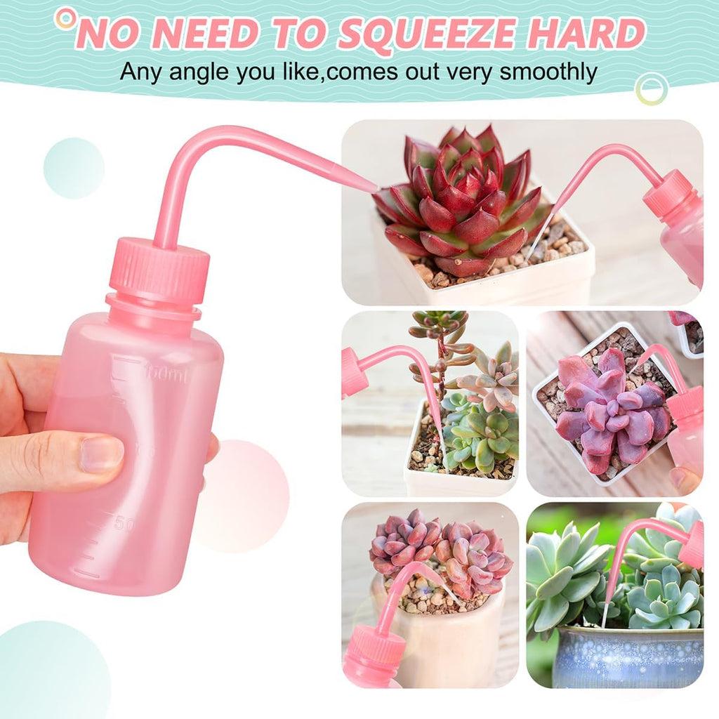 Valchoose 150ml Pink LDPE Squeeze Wash Bottle, Bent Nozzle Portable, 1 Pack