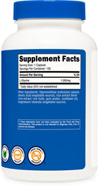 Nutricost L-Glycine 1000mg, 120 Capsules, Vegetarian, Non-GMO and Gluten Free