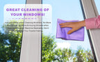 Norwεx Window Cleaning Cloth, Glass Cleaning Cloth, No Chemical Needed, Just Add Water Lints Streaks Scratches Free. (Purple 2 Pack)