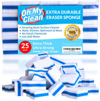 (25 Pack) Extra Durable Eraser Sponge – Extra Thick, Long Lasting Magic Melamine Cleaning Sponges in Bulk – Foam Pads for Walls, Kitchen, Bathroom, Floor & Baseboard Cleaner
