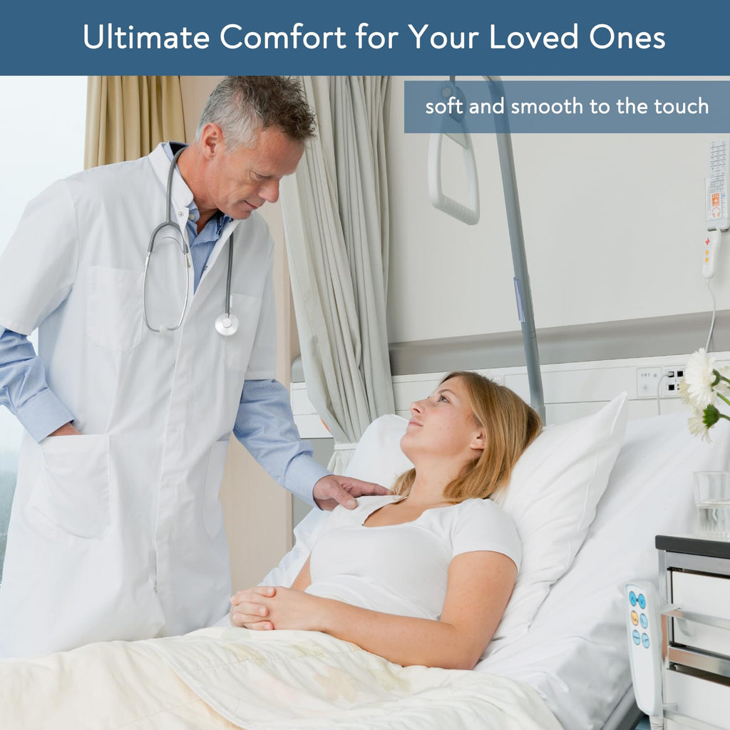2 Pack Hospital Bed Sheets 36" x 80" x 9", Hospital Bed Fitted Sheets for Home & Hospital Care Beds, Soft Hospital Bed Sheets with Elastic All Around, White