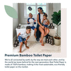 Reel Premium Bamboo Toilet Paper - 12 Rolls of Toilet Paper - 3-Ply Made From Tree-Free - Zero Plastic Packaging, Septic Safe