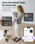 Ovutek Smart Scale for Body Weight, Professional Bathroom Digital Scale with BMI, Body Fat, Muscle Mass, Most Accurate to 0.05lb, Large Display High Accurate Body Composition Machine with Fitness App