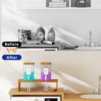 RoleDes Laundry Detergent Dispenser Set, Liquid Laundry Soap Dispensers for Detergent and Fabric Softener, 2 x 101 oz Refillable Containers with Stand for Laundry Room Organization