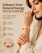MagEnergy Copper Bracelet for Women Men-Tibetan Handmade-100% Pure Copper