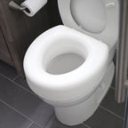 HealthSmart Enhanced Comfort 5" Raised (Round) Toilet Seat Risers for Seniors 5 Slip Resistant Pads FSA/HSA Eligible Padded Toilet Seat Elevation 15.7 x 15.2 x 6.1
