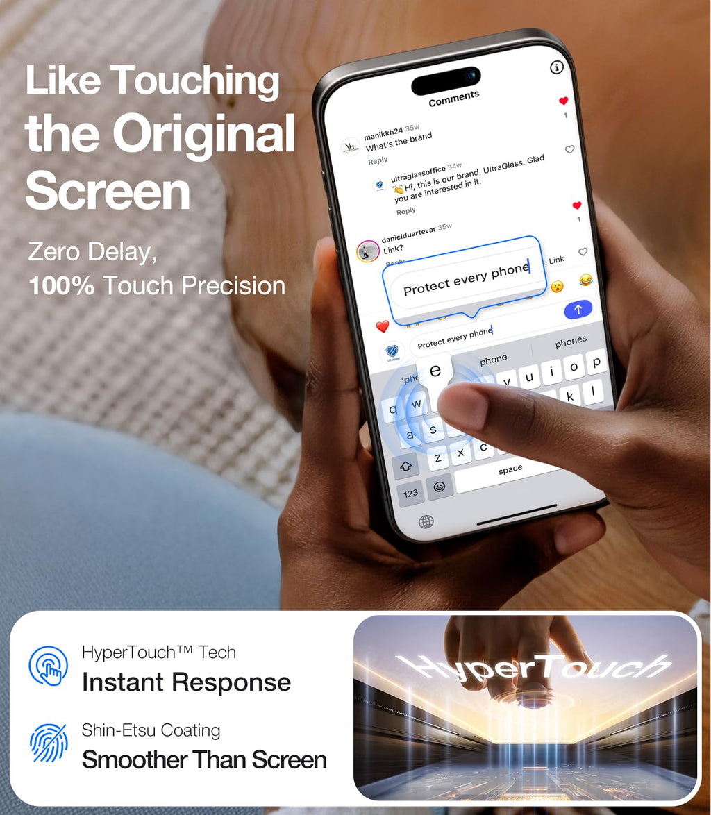 UltraGlass TOP 9H+ Armor for iPhone 17 Pro Max Screen Protector, 2 Pack