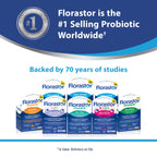 Florastor Probiotics for Digestive and Immune Health, 54 Capsules, Probiotics for Women & Men, Helps Flush Out Bad Bacteria, Boosts The Good with Our Strain Saccharomyces Boulardii, Packaging May Vary