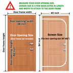 Reinforced Cat Screen Door, Zipper Mesh Screen Door Fits 38''x 82'', Cat Resistant - For Living Room, Bedroom, Kitchen