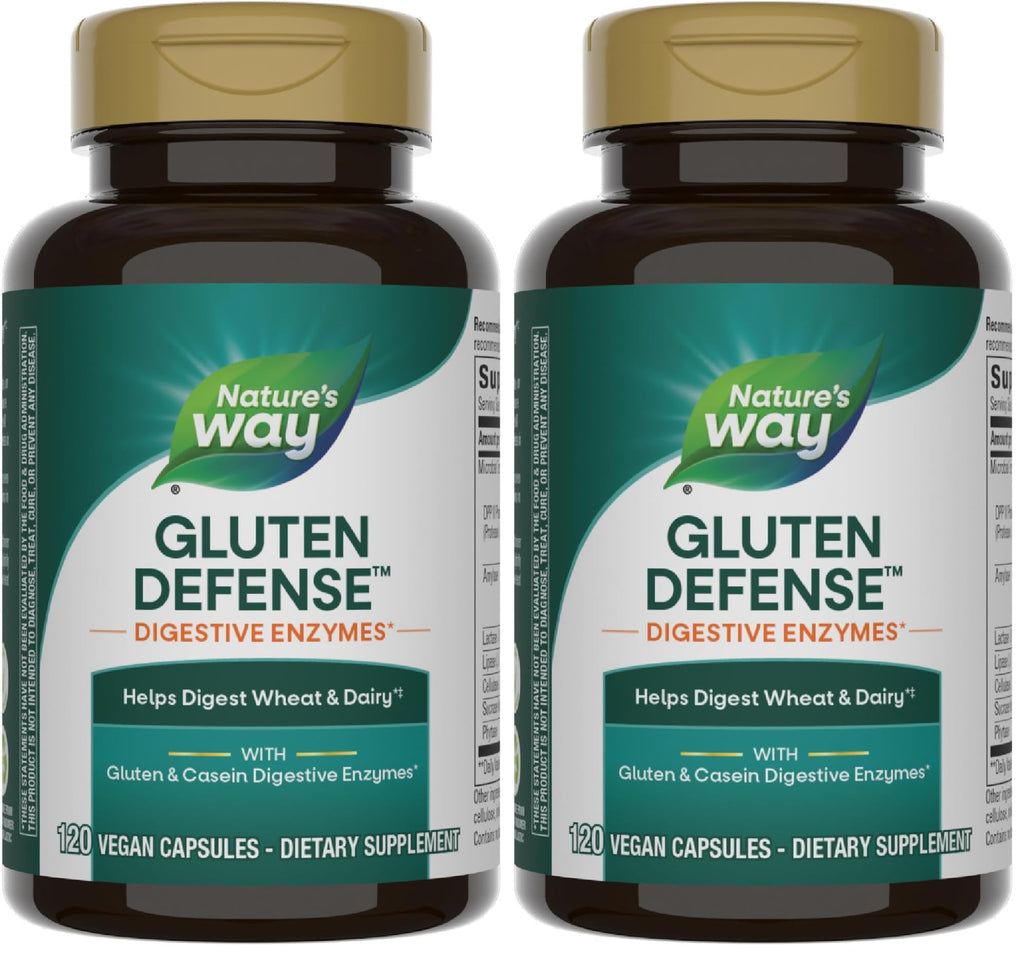 Enzymatic Therapy Gluten Defense, Gluten & Casein Targeted Digestive Enyzmes, 120 VCaps (Packaging May Vary) (Pack of 2)