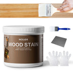 MOLLOR Wood Stain, 16 Oz Water Based Wood Stain and Sealer in One - No Priming, No Top Coat Required, Fast Drying|Low Odor|Non-Toxic, Perfect for Indoor and Outdoor Furniture (Transparent with Tools)