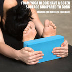 2 Pcs Yoga Blocks, 9"x6"x3" Foam Blocks Yoga Props for Pilates Stretching and Meditation Exercise Blocks Lightweight Yoga Essentials (Blue, normal)