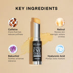 VELAMO ADVANCED Retinol Eye Stick: Retinol Eye Cream for Dark Circles and Puffiness with 1% Bakuchiol and Caffeine - Visibly Reduces Fine Lines Wrinkles Under Eye Bags with Upgraded Formula 0.1 OZ/3g
