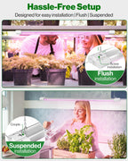 Sunco 4 Pack 3FT LED Grow Light, Full Spectrum, 30W