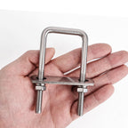 SRZTXU 8 Sets M8 Square U-Bolts,u-Bolts 1.5 inch Wide,304 Stainless Steel Square u-Bolts,with Nuts,Bolt Plate and washers (8, M8 x 40mm x 100mm)