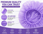 Disposable Bouffant Caps, 21inches Hair Net, Elastic Dust Cap for Food Service, Kitchen Head Cover (Purple)