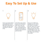 Amazon Basics Smart A19 LED Light Bulb, Dimmable Soft White (2700K), 9W (60W Equivalent), 800LM, Energy Efficient, Works with Alexa Only, 2.4 GHz Wi-Fi, No Hub Required, 4-Pack