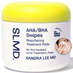 SLMD by Dr. Pimple Popper - AHA BHA Toner Pads Swipes, Salicylic Acid, Glycolic Acid & Lactic Acid - Daily Resurfacing Pads for Face & Body - Facial Exfoliating Resurface, Treat, and Prevent Acne