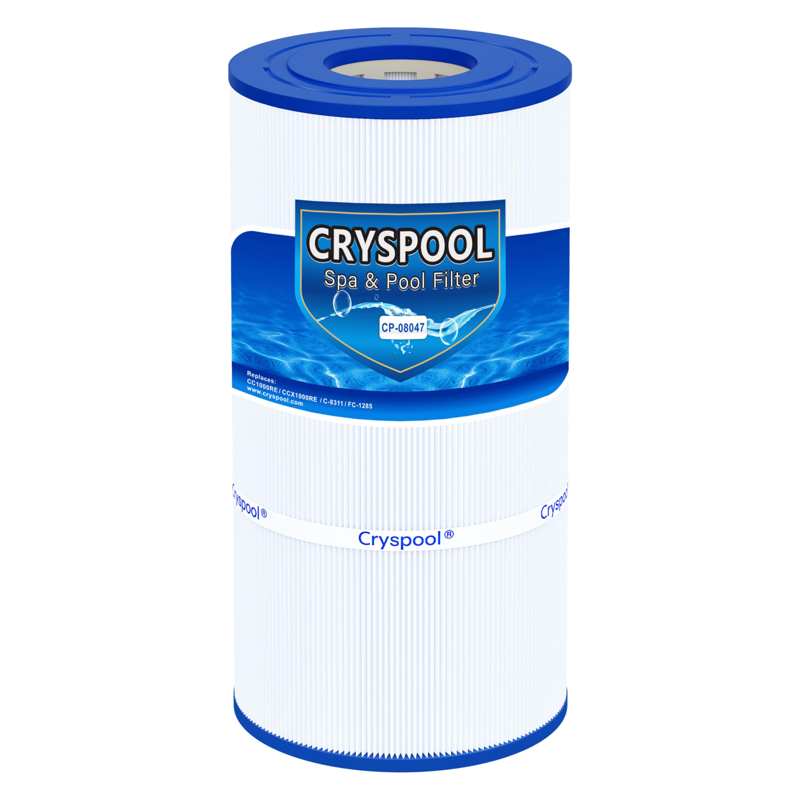 Cryspool® 08047 Filter Compatible with CCX1000RE (CC 1000E), XStream CC1000RE, PXST100, C-8311, FC-1285, 100 Sq. Ft Pool Filter Cartridge, L×OD: 17-3/8"× 8-15/16”, 1 Pack