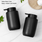 Foaming Soap Dispenser Thick Ceramic Foam Hand Soap Dispenser for Bathroom or Kitchen Sink, Liquid Pump Bottles for Hand soap, Body Wash, 2 Pack Black