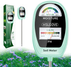 HSLGOVE Soil Test Kit, 2-in-1 Soil Moisture Meter/Soil PH Meter, Dual Screen Soil Tester, Soil Moisture Meter for Plants Watering/Gardening for Lawn,Farm Indoor&Outdoor Use-Apple Green