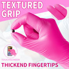 FINITEX Nitrile Disposable Latex-Free Gloves - 1000PCS/Case Powder-Free Guantes de Nitrilo Cleaning Medical Exam Food Cooking Gloves Rose Red(Small)