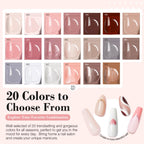 AzureBeauty 31 Pcs Dip Powder Nail Kit 20 Colors Nude Pink Glitter White