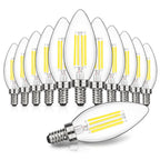 MAXvolador Dimmable E12 LED Candelabra Bulbs 60W Equivalent, Daylight White 5000K, 600LM Chandelier Light Bulb, B11 LED Candle Light Bulbs, 12 Pack