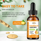 Magnesium Glycinate Liquid Drops, 1000mg of Liquid Magnesium Complex Supplement for Sleep, Nerve, Energy, Muscle, Bone, Calm & Digestion, High Absorption, 2 Fl Oz, Sugar-Free Pineapple Flavor