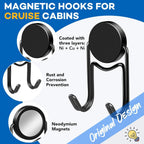 LOVIMAG Magnetic Hooks, 50lbs+ 2026 Cruise Cabin Ship Essentials Magnet Hook Heavy Duty Strong Magnets Refrigerator Fridge Hanging for Classroom Beach Vacation Kitchen Home Must Haves 10 Pcs (Black)