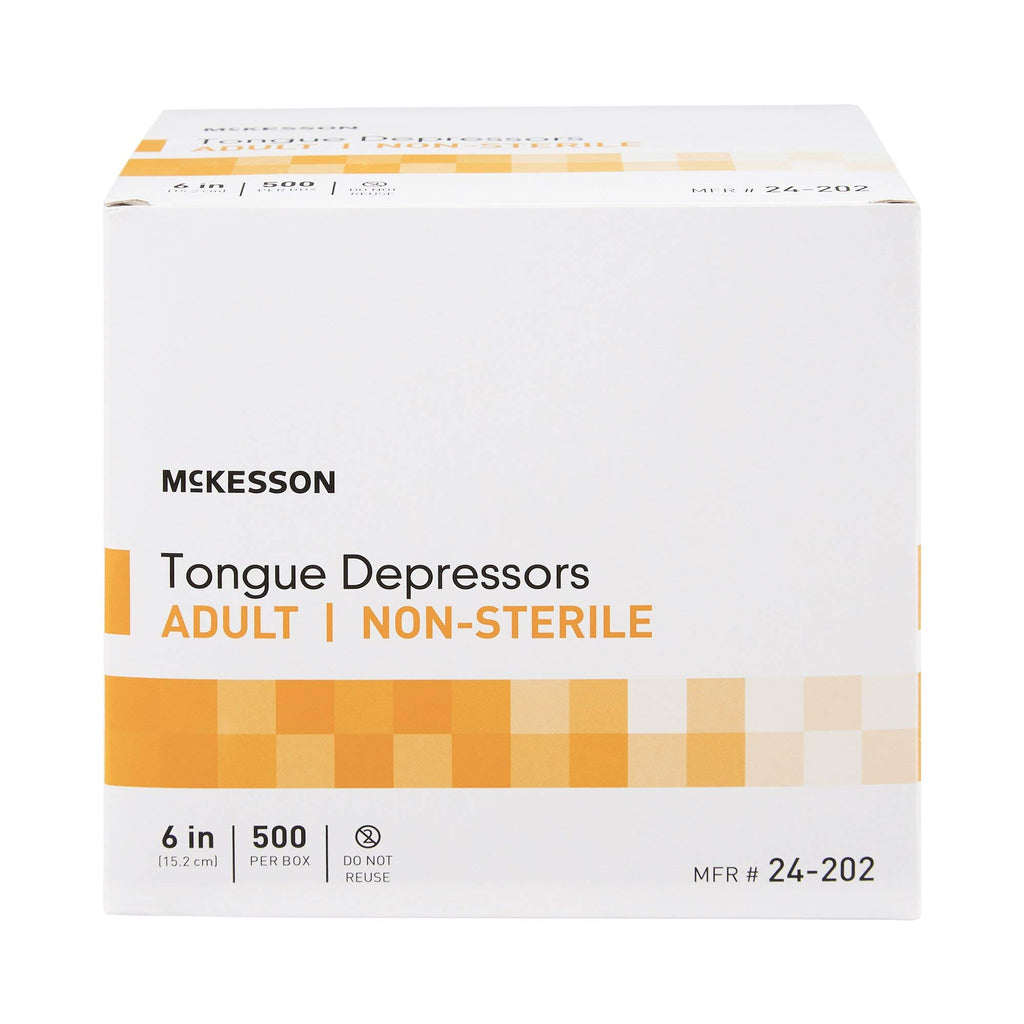 McKesson Tongue Depressors Adult Size, Non-Sterile, Wood, Spa, 6 in, 500 ct