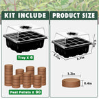ZeeDix 6 Set Seed Starter Tray Kits with 90 Pack Coco Coir Pellets