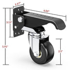 HOLKIE Retractable Casters Heavy Duty Casters with Lifting and Lowering Function Maximum Load of 700 lbs (4 casters) for Workbenches or Other Equipment
