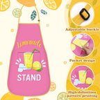 Shyyween 4 Pcs Lemonade Stand Apron Lemon Washable Apron Collection Kitchen Lemonade Stand Decoration Accessories for Painting Cooking Baking Dinner BBQ Grilling Supplies